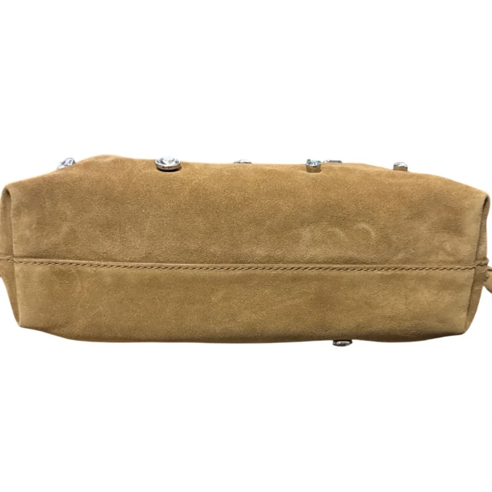 VERONICA BEARD Small Crystal-Studded Suede Clutch Bag